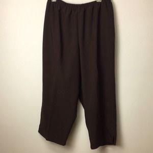 Belinda's woman's brown comfortable no-wrinkle machine-wash pants size large